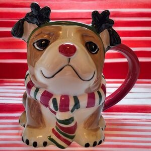 Christmas Reindeer Rudolph Dog Pug Mug